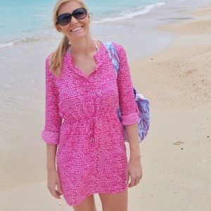 MOTT 50 Pink Shirt Dress with Drawstring Waist Size L